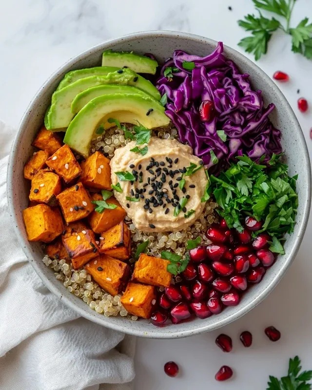 🥑🌈 Tęczowa miska mocy z hummusem i pieczonym batatem ✨🌿Kolorowo i sycąco. Pieczone bataty, kremowe awokado, granat i hummus na komosie ryżowej. Tłuszcze + białko roślinne + węgle złożone = energia na cały dzień. Idealny na lunch do pracy lub kolację po ciężkim dniu.
3. faza Diety Przyspieszającej Metabolizm 🔥Składniki na 2 duże miski:
🥑 100 g suchej komosy ryżowej
🥑 1 duży batat
🥑 1 dojrzałe awokado
🥑 2 czubate łyżki humusu
🥑 1/4 małej czerwonej kapusty
🥑 garść pestek granatu
🥑 pęczek natki pietruszki (może też być kolendra)
🥑 1 łyżka oliwy z oliwek
🥑 szczypta soli morskiej, papryka wędzona, kmin rzymski1️⃣ Batata obierz, pokrój w kostkę, wymieszaj z oliwą, solą i papryką wędzoną. Piecz 20 min w 200°C.
2️⃣ Komosę ugotuj według instrukcji na opakowaniu. Posiekaj kapustę, awokado pokrój w plastry.
3️⃣ Do misek nałóż komosę, ułóż bataty, kapustę, awokado, granat i natkę. Na środek daj łyżkę hummusu i posyp czarnym sezamem.. . .#zdrowejedzenie #fitprzepisy #szybkaprzemiana #dietaprzyspieszającametabolizm #3faza #bezcukru #buddhabowl #komosaryżowa #bataty #hummus #awokado #granat #obiadfit #kolacjafit #wegetariańskie #cleaneating #zdrowyobiad #jedzeniemaenergię #przepisydietetyczne #jemzdrowo #dietanietakastraszna #zdrowenawyki #posilekdopracy #szybkiobiad