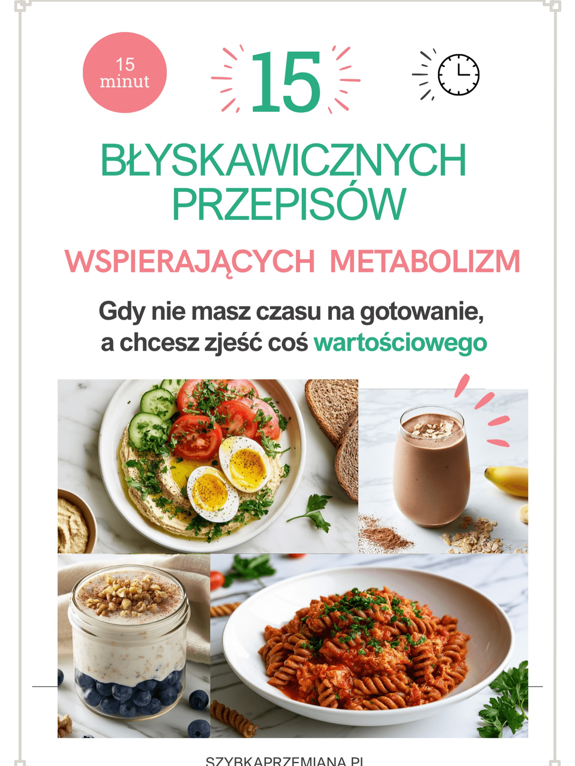 📌 Link w bio! ⬆️⬆️⬆️Brakuje Ci czasu lub siły na gotowanie, jednak nie chcesz kończyć dnia z zamówionym na szybko fast foodem?Przygotowałam e-book z 15 błyskawicznymi przepisami wspierającymi metabolizm, które zrobisz w kilkanaście minut. ⏱️Znajdziesz w nim pomysły na śniadania, obiady, kolacje i przekąski - proste, smaczne i oparte na łatwo dostępnych składnikach🥗🥫🍳Dlaczego warto pobrać?
✨ oszczędzasz czas w kuchni
✨ masz gotowe pomysły na szybkie posiłki
✨ jesz bardziej świadomie
✨ dostajesz przepisy dopasowane do zabieganego stylu życiaPobierz za darmo i wypróbuj już dziś! 💚#odchudzaniezgłową #menopauza #zdroweprzepisy #zdroweodzywianie fitprzepisy